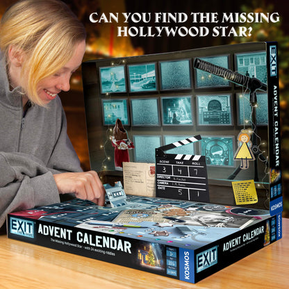 Thames & Kosmos EXIT: Advent Calendar - The Missing Hollywood Star, Escape Room Card Game, Family Games for Game Night, Holiday Season Games for Adults and Kids, for 1+ Players, Age 10+