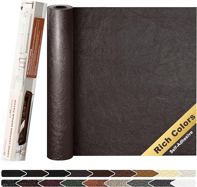 KING MOUNTAIN Leather Repair Patch, 12 x 60 Inches self Adhesive Leather Repair