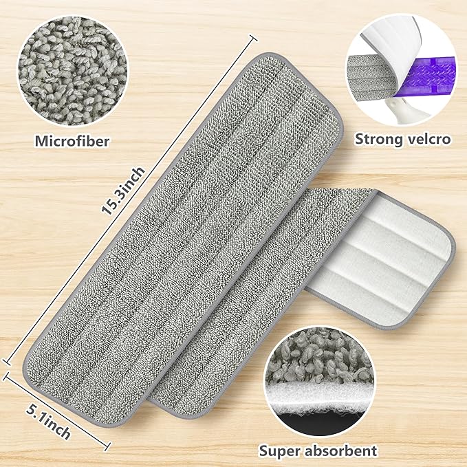 6 Pack Reusable Mop Pads Compatible