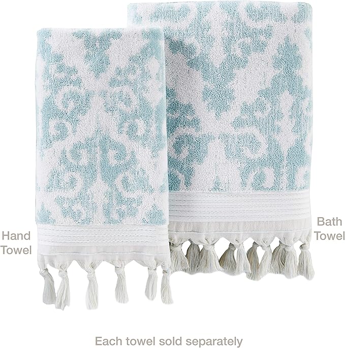 SKL Home Mirage Fringe 100% Turkish Cotton Bath Towel, 54.00" x 28.00"