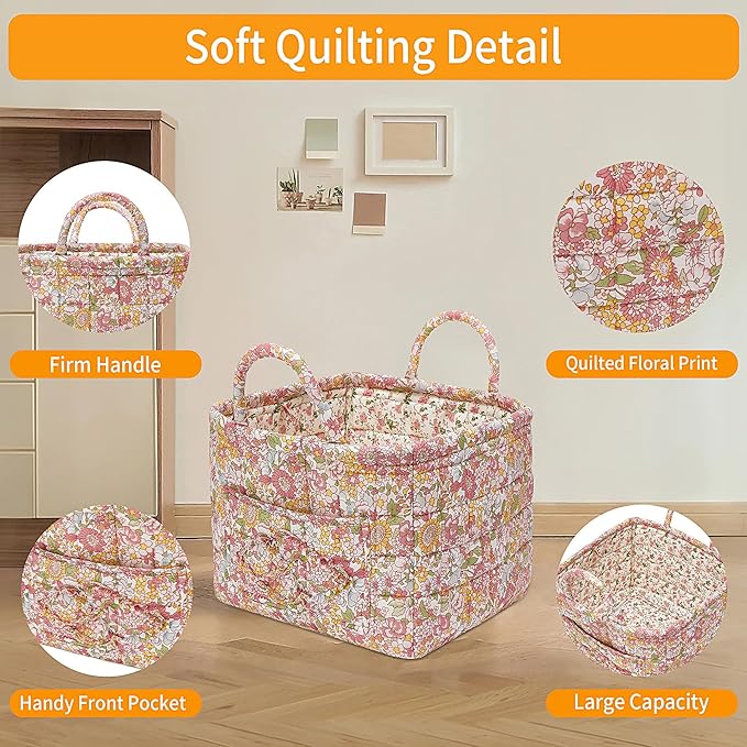 Quilted Fabric Storage Baskets