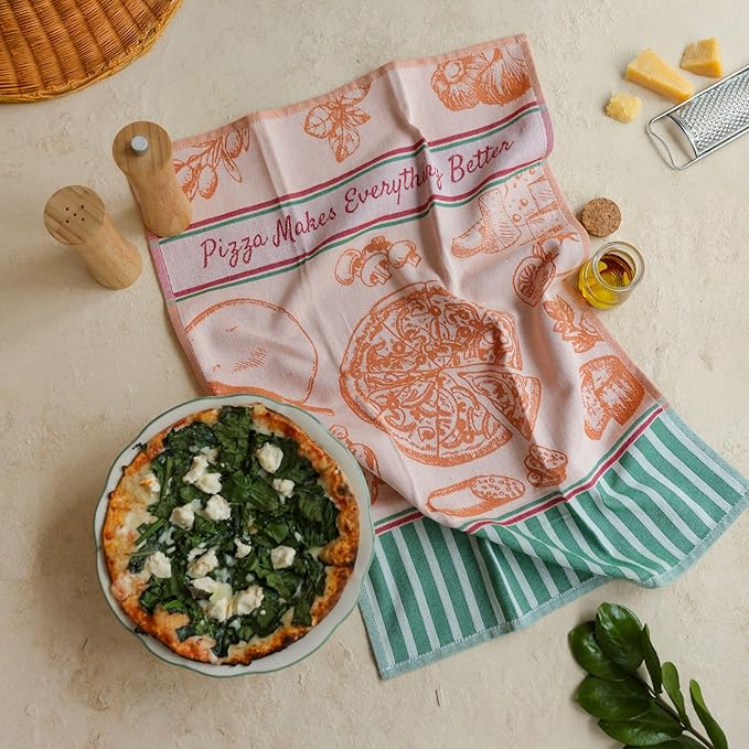 sea me at home 100% Cotton French Jacquard Kitchen Tea Towel Set of 4
