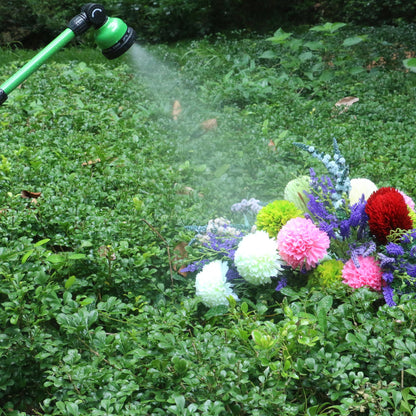 STYDDI Watering Wand 18”, Metal 9 Pattern Garden Watering Wand with Pivoting Head and Thumb Control, 18-Inch Watering Wand for Garden Hose, Ideal for Watering Hanging Basket and Shrubs, Flower, Green