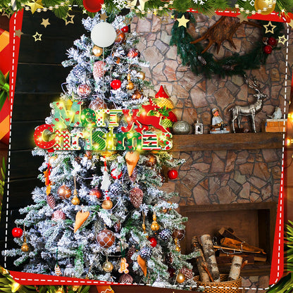 VIHOSE Merry Christmas Wooden Sign with LED Light 11" Merry Christmas Sign Xmas Hanging Ornaments LED Farmhouse Wooden Decorations for Holiday Indoor Outdoor Wall Window Home