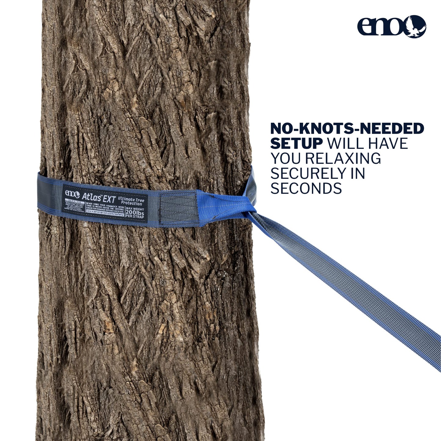 ENO, Eagles Nest Outfitters Atlas EXT Utility Hammock Straps, Suspension System, Set of 2, Charcoal/Navy