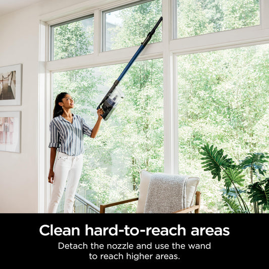 Shark Cordless Vacuum Cleaner with HEPA Filter, Lightweight, Portable, Rechargeable, Powerful Pet Hair Pickup, Removable Handheld, Crevice Tool, Dusting Brush, 50-min Runtime, Blue, IZ363HT