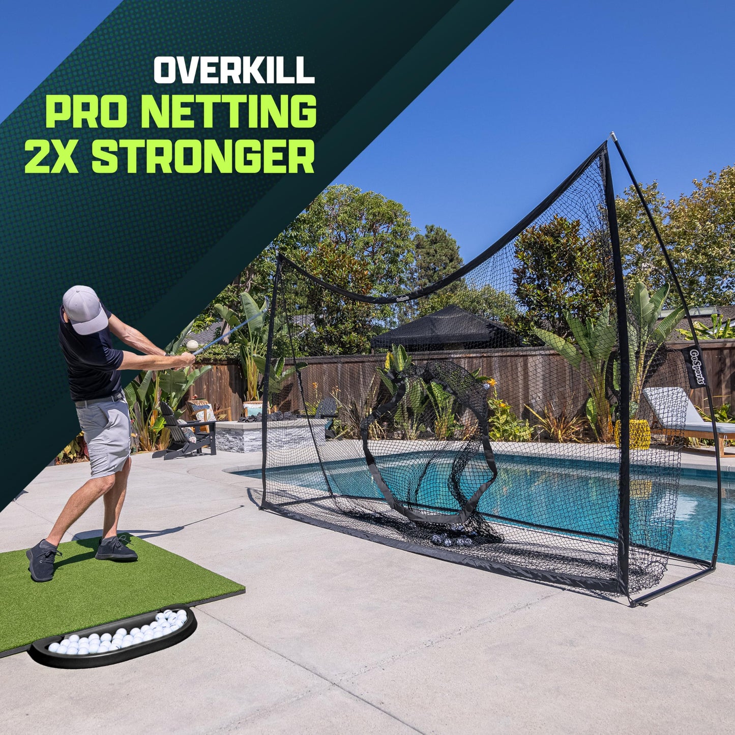 GoSports Golf Practice Hitting Net - Choose Between Huge 10 ft x 7 ft or 7 ft x 7 ft Nets - Personal Driving Range for Indoor or Outdoor Use - Designed by Golfers for Golfers