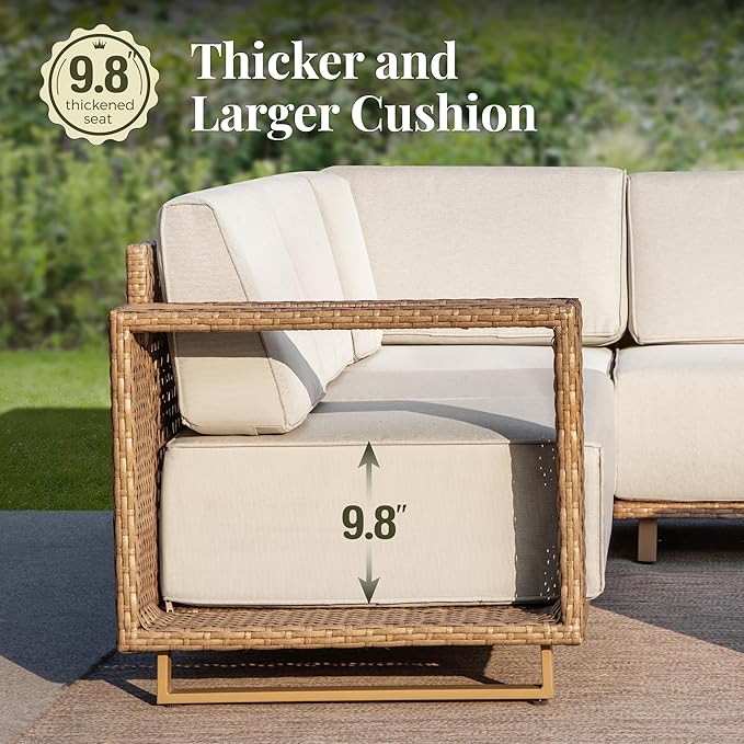 MIXPATIO 8 Pieces Outdoor Patio Furniture Set, Sectional Patio Conversation Set