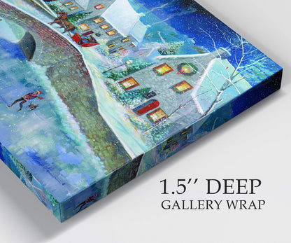 Renditions Gallery Abstract Christmas Decor for Home Snowy Warm Winter Wonderland Wall Hanging Canvas Prints for Bedroom Dining Living Room Office Home Kitchen Wall Decor - 32"X48" LT18