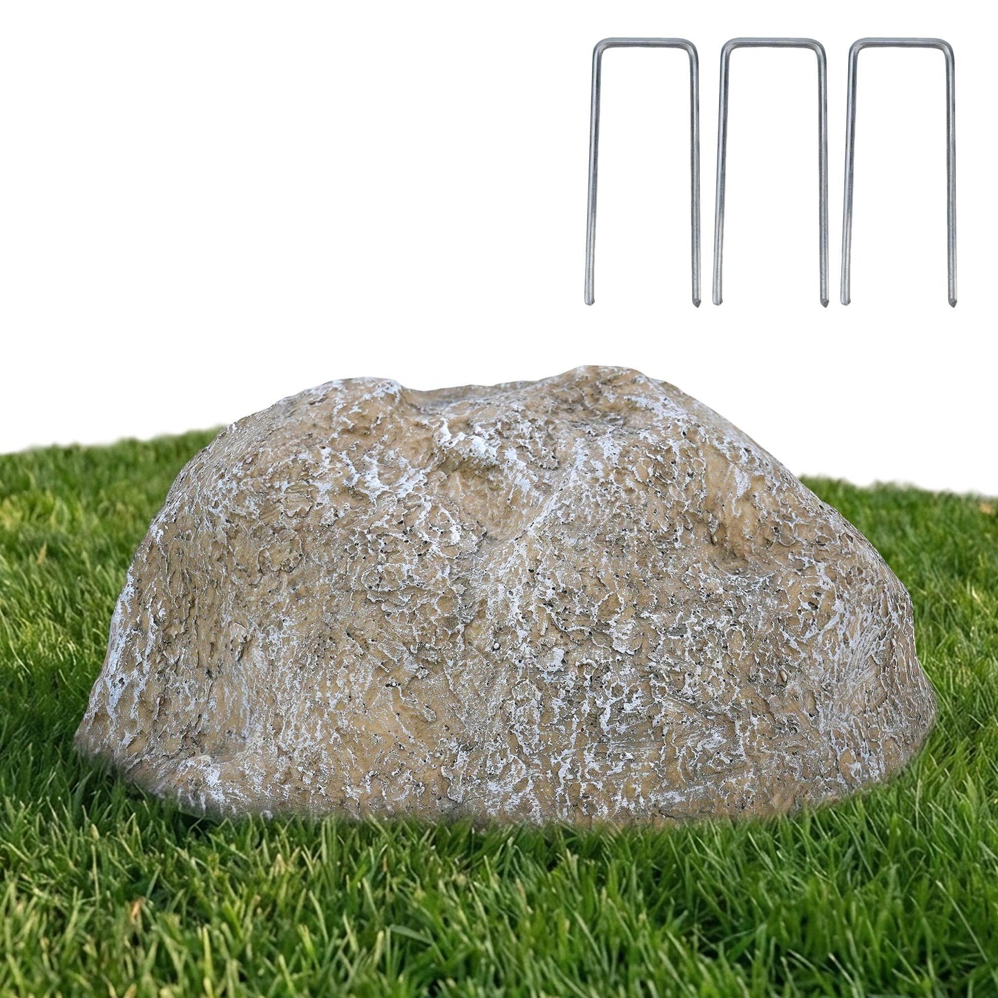 NUPICK Small Fake Rock Cover, Gray Artificial Landscape Rocks for Sprinkler Valves, 13"x10"x5" Lightweight & Durable Outdoor Decorative Stones for Garden, Pipeline, Patio, Poolside & Porch