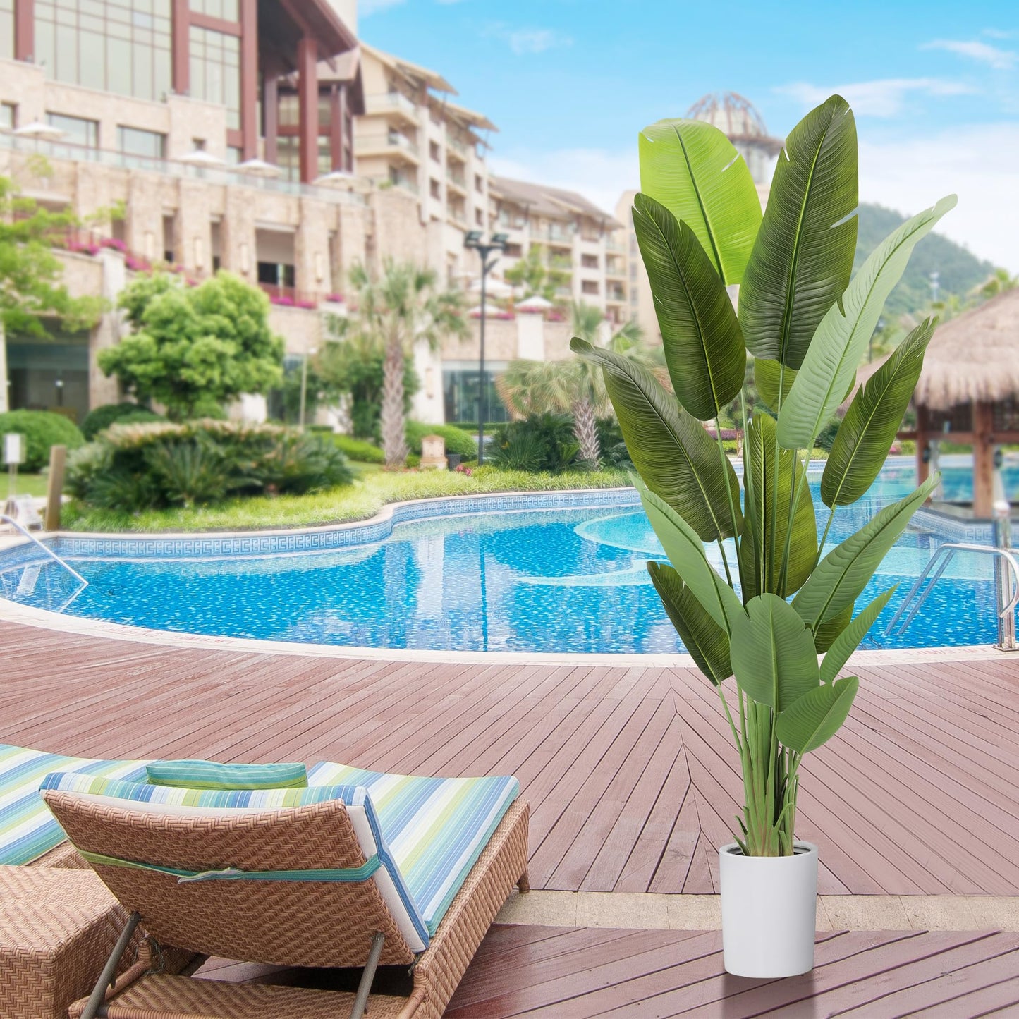 ProDeco Artificial Tree 6.6Ft Silk Bird of Paradise Large Big Fake Potted Plants Tall Faux Silk Floor Plants for Home Living Room Bedroom Office Decor Indoor Outdoor…