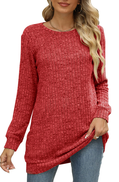 Sweaters for Women Long Sleeve Crewneck Sweatshirt Loose Casual Tunic Tops