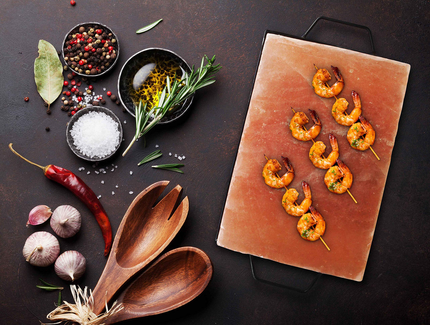 Himalite Himalayan Salt Block for Cooking – 12x8x1.5” Natural Rock Salt Plate with Stainless Steel Tray – Grill, Sear, Chill & Serve – Gourmet Gift for Chefs, Men & Women