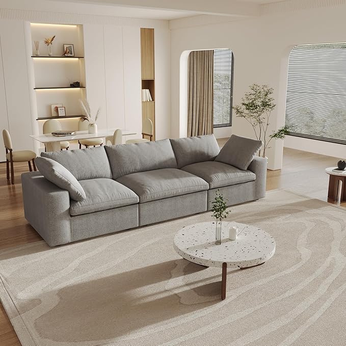Cloud Modular Sectional Sofa Couch, 120.45" Convertible Couches 3 Seater Sofa