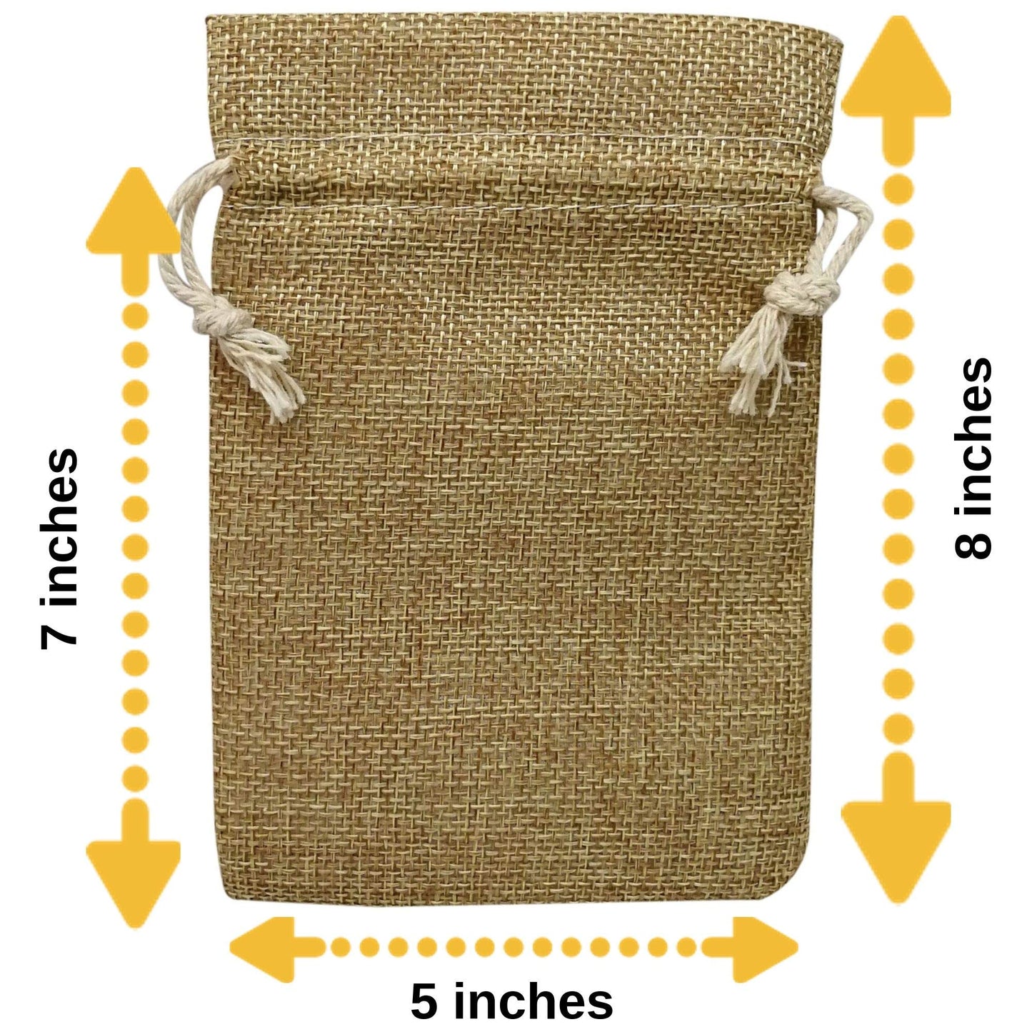 50 Burlap Bags with Drawstring, 5x8 Inch (5x7 Internal) Gift Bag Bulk Pack for Wedding and Birthday Party Favors, Jewelry and Treat Pouches, Advent, Christmas & Holiday Gift Wrap (Brown)