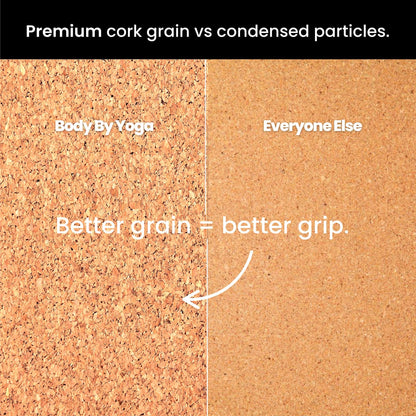 Luxury Cork Yoga Mat - Non Slip, Extra Thick Grip. Thicker, Longer, and Wider for More Comfort and Support. Tough Enough For Hot Yoga. Natural, Non Toxic, and Eco Friendly. Optional Alignment Lines.