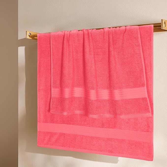 GLAMBURG Premium Cotton 4 Pack Bath Towel Set
