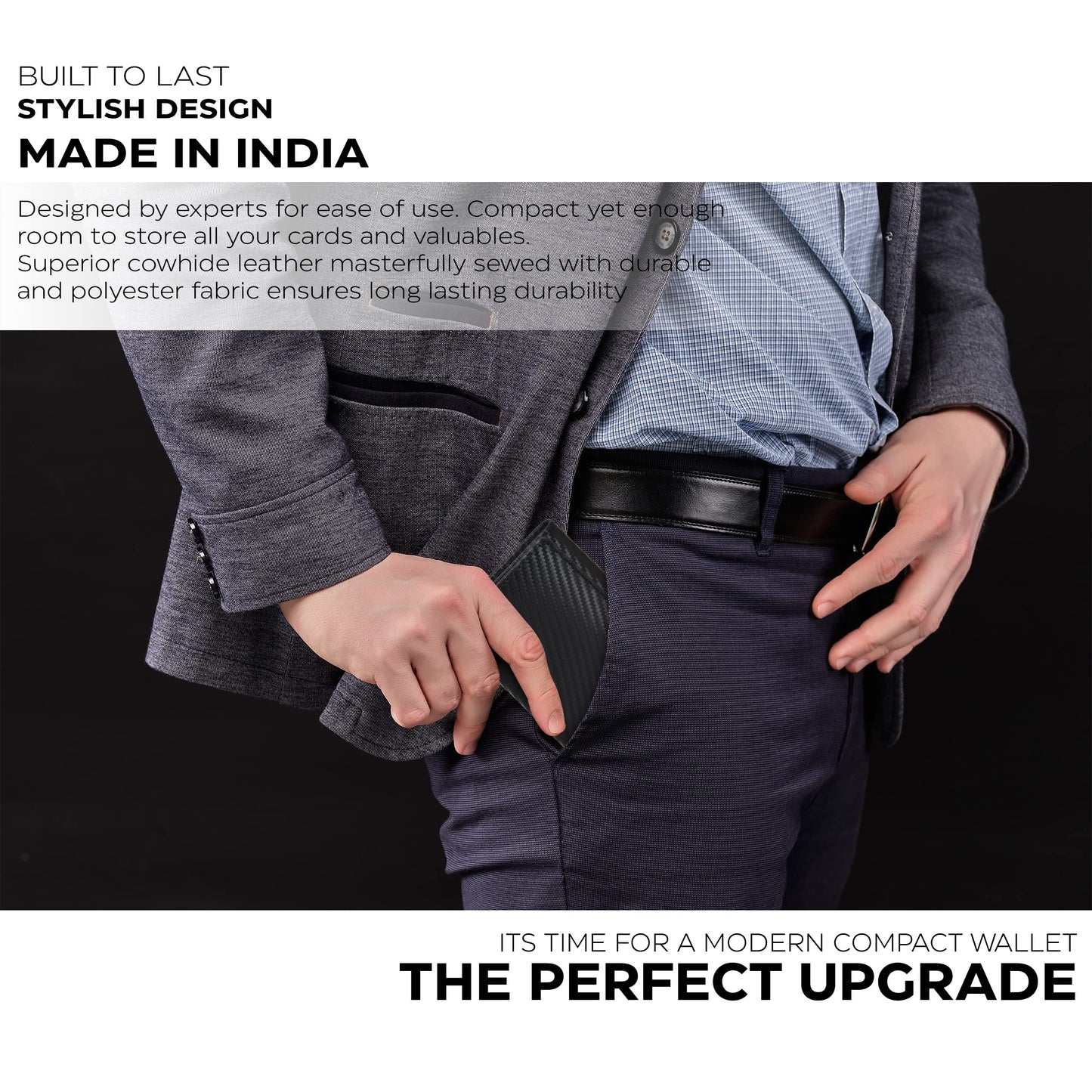 Black Leather Wallets | Trifold | 9 Credit Card Slots | Travel Friendly | RFID Blocking | 2 ID Slots