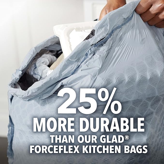Glad Tall Kitchen Trash Bags 13 Gallon, MaxStrength Eucalyptus and Peppermint