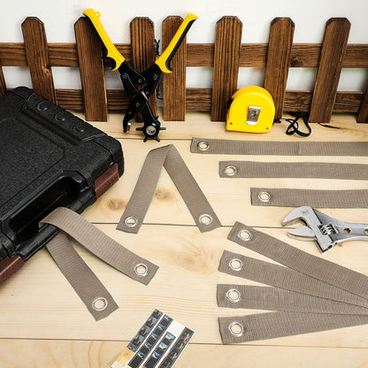 32 Pieces 15.74 Inches Tree Straps for Staking with Grommet Heavy Duty Tree and Plant Supports Stakes for Guying Staking Newly Planted Sapling Straight and Hurricane Protection (Wood Color)