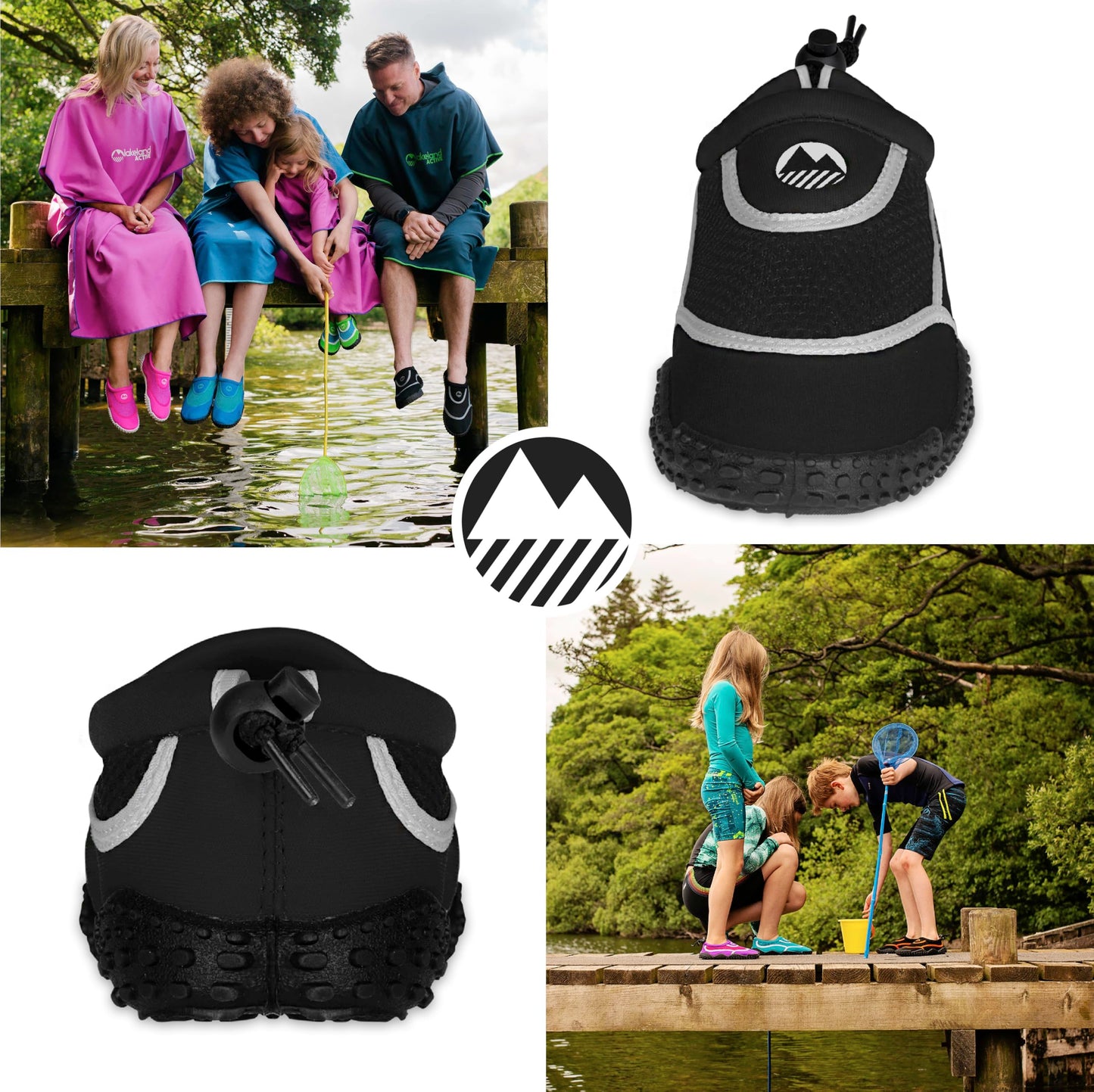 Lakeland Active Boy's Eden Aquasport Water Shoes - Black/White - 4 UK