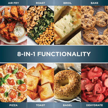 Ninja Flip Toaster Oven & Air Fryer, 8-in-1 Functionality, Flip Up for Storage Space, Large Capacity, Air Fry Basket, Wire Rack, Sheet Pan, Removable Crumb Tray, Stainless, 1800 Watts, SP151 (Renewed)