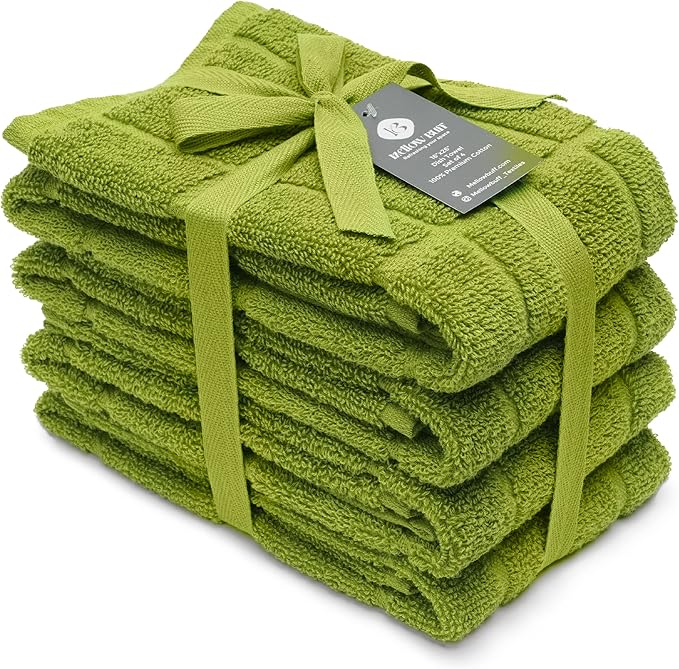 100% Cotton Terry Dish Towels, 4 Pack Plain, 16 x26 Inches, Super Soft and
