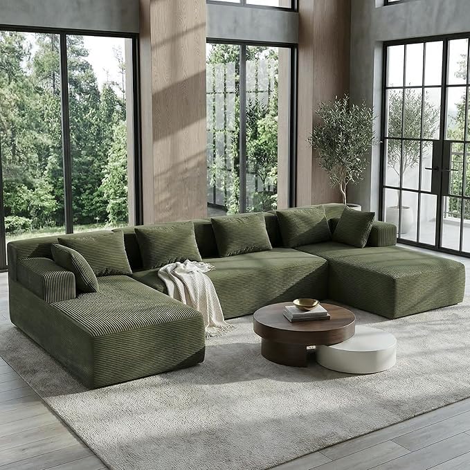 MONVANE 141" U Shaped Cloud Sectional Couch