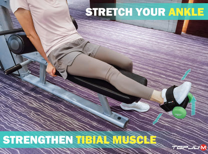 TOPJUM Dumbbell Foot Attachment, Tibialis Trainer, Adjustable Ankle Weights for Monkey Feet, Tib Bar, Ankle Straps for Weight Lifting, Leg Workouts at Home for Hip Flexors, Shin Splint, Hamstring