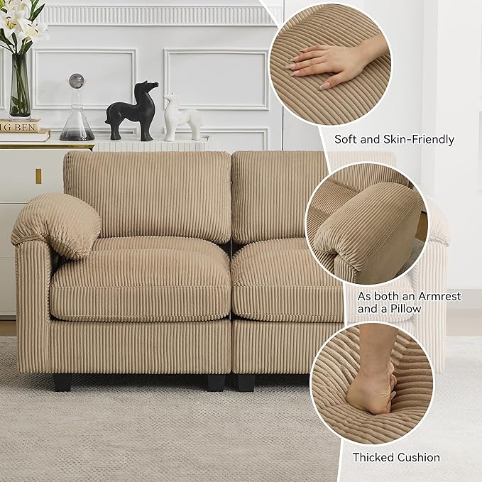114'' Sectional 4 Seater Couch, Oversized Modular Couches