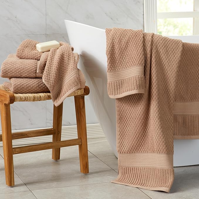 NY Loft 100% Cotton 4 Pack Bath Towel Set| Super Soft & Absorbent Quick-Dry