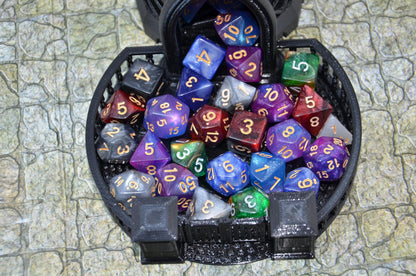 SmartDealsPro 6 x 7 Sets (42 pcs) Glitter Polyhedral Dice Sets with Pouches for DND RPG MTG Dungeon and Dragons Table Board Roll Playing Games D4 D8 D10 D12 D20 (Color 2)