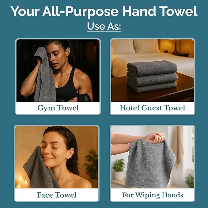 CASA PLATINO Hand Towels for Bathroom