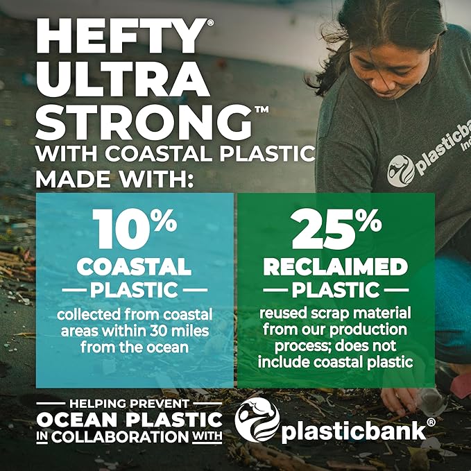 Hefty Ultra Strong Trash Bags | Kitchen | 13 Gallon | 80 Bags