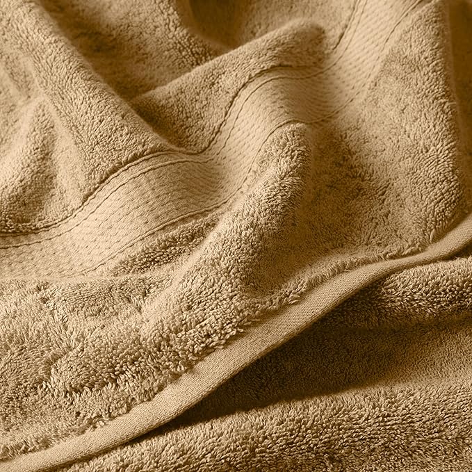 SUPERIOR Egyptian Cotton Pile 6 Piece Towel Set, Includes 2 Bath, 2 Hand