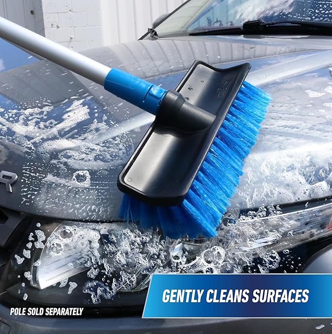 Unger Professional Lock-On HydroPower 10” Bi-Level Soft Wash Brush, Compatible