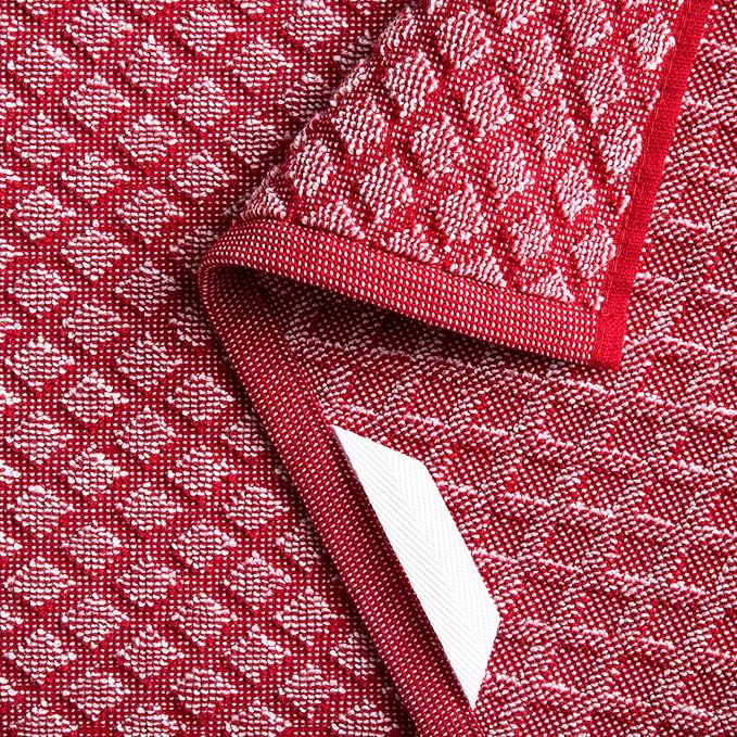 Martha Stewart Honeycomb Chambray Textured Kitchen Towel 4-Pack Set, 100% Cotton