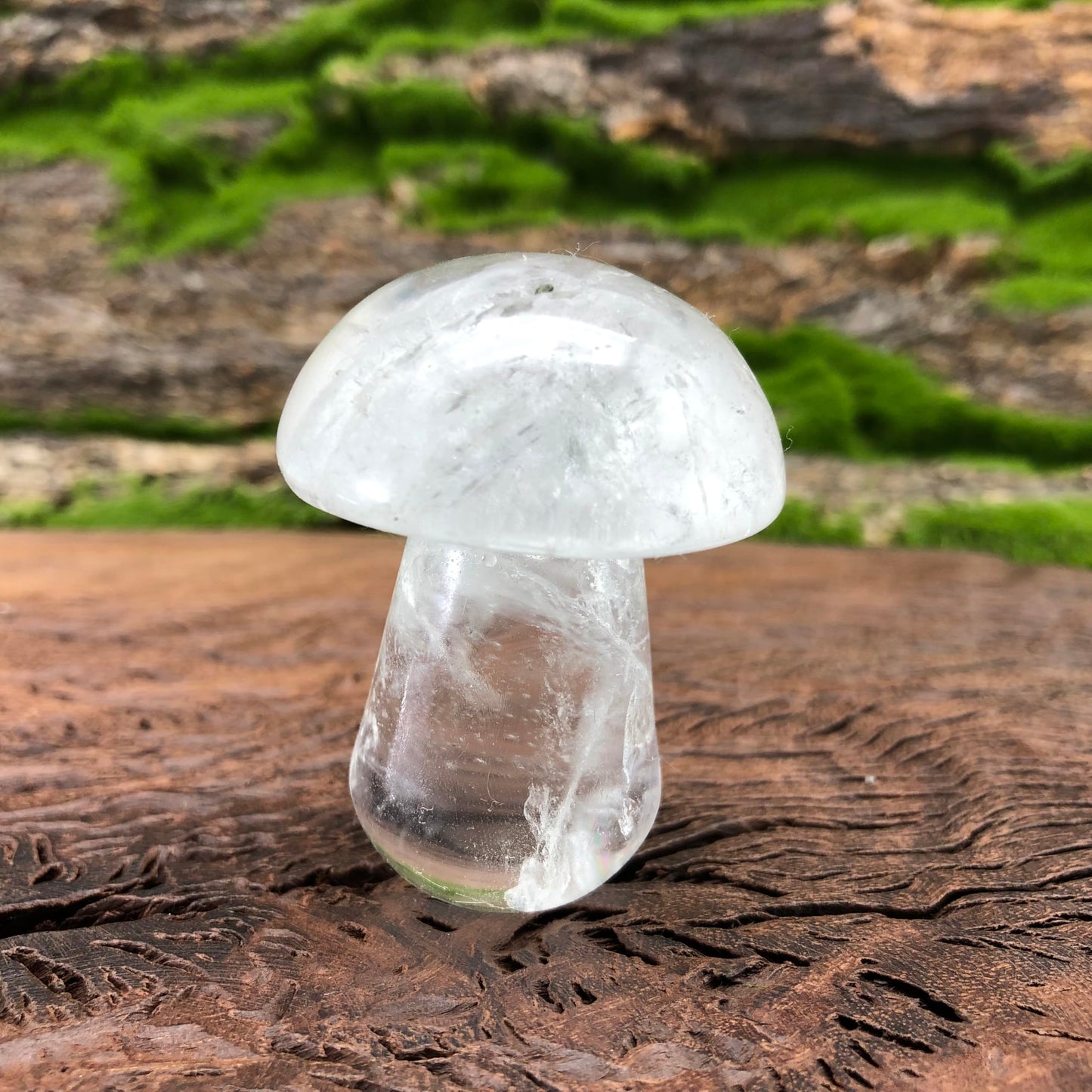 1pc Crystal Mushroom Carving Decor Hand Making Mushroom Worry Stones Crystals Bulk Gemstone Quartz Mushroom Sculpture Decor for Witchcraft Christmas DIY Meditatio (White Crystal)
