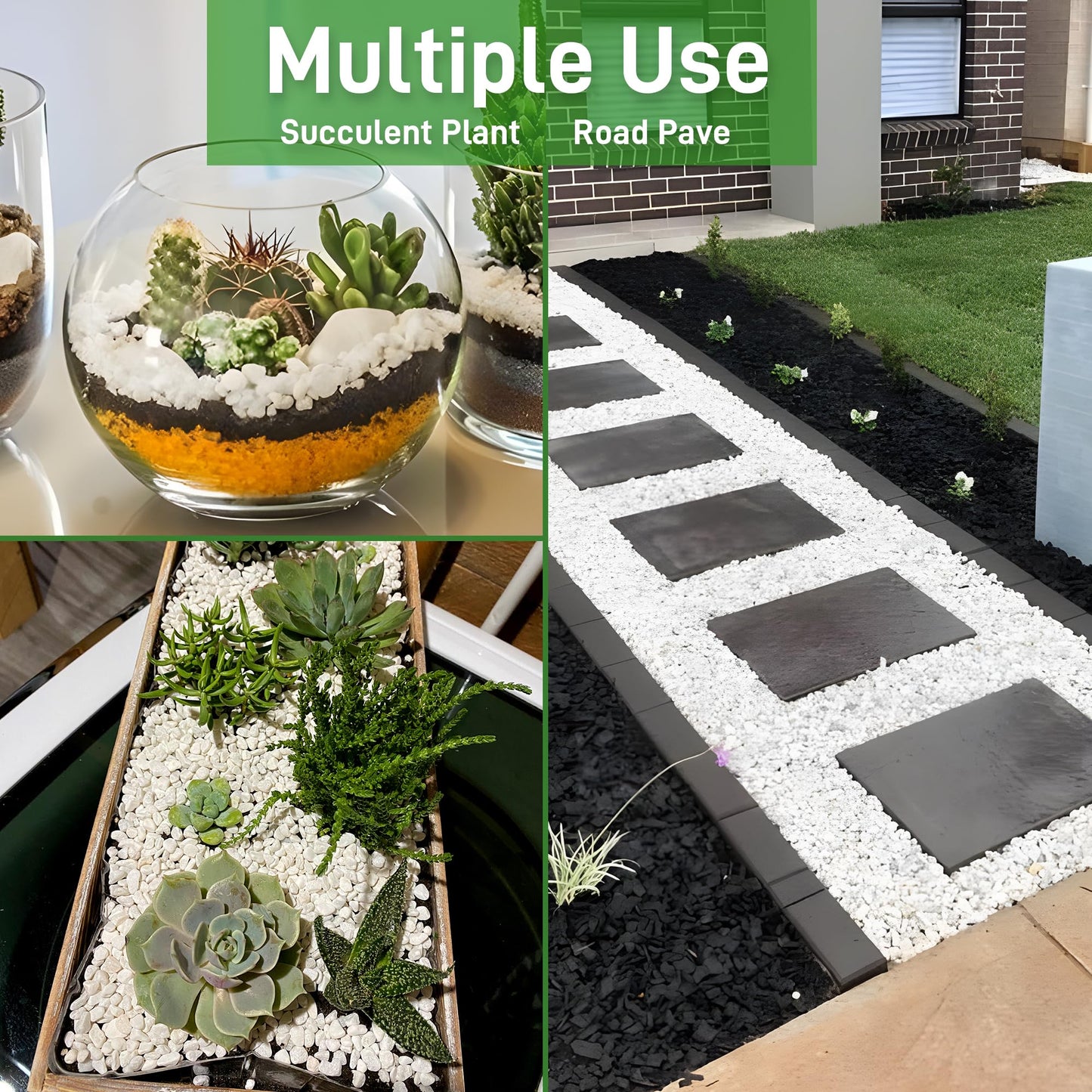 Mulctun 45LB Natural White Rocks, 1/4"-3/4" Garden River Rock,Decorative Pebbles Aquarium Gravel for Indoor Plants Garden Landscaping Terrarium Fish Tank and Outdoor Decoration