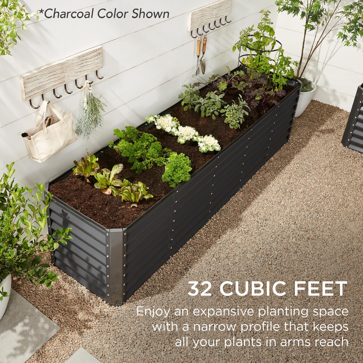 Best Choice Products 8x2x2ft Raised Outdoor Metal Garden Bed, Deep Root Box Planter for Vegetables, Flowers, Herbs, 240 Gallon Capacity, 100% Non Toxic Materials - Royal Red