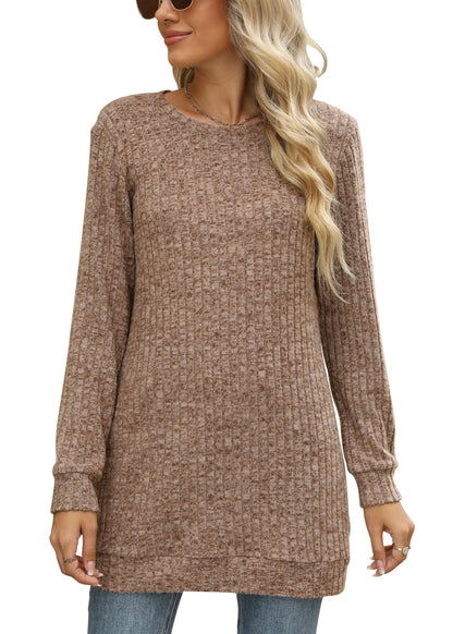 Sweaters for Women Long Sleeve Crewneck Sweatshirt Loose Casual Tunic Tops