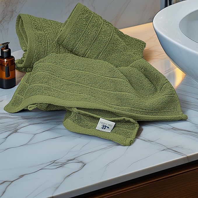 Tens Towels Pack of 6 Hand Towels, 100% Cotton, Lighter Weight, Quick to Dry