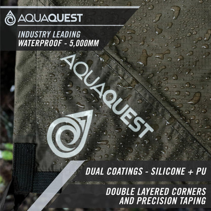 AquaQuest Guide Tarp – Ultralight Waterproof (5,000 mm) Seam‑Taped 40D Ripstop Rain Fly for Backpacking, Stealth Camping & Thru‑Hiking – 13×10 Olive Drab
