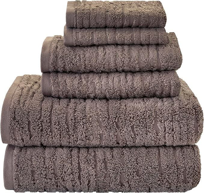 SKL Home CloudSoft 100% Cotton Luxury 6-Piece Towel Set, 600 GSM, Ultra Plush &