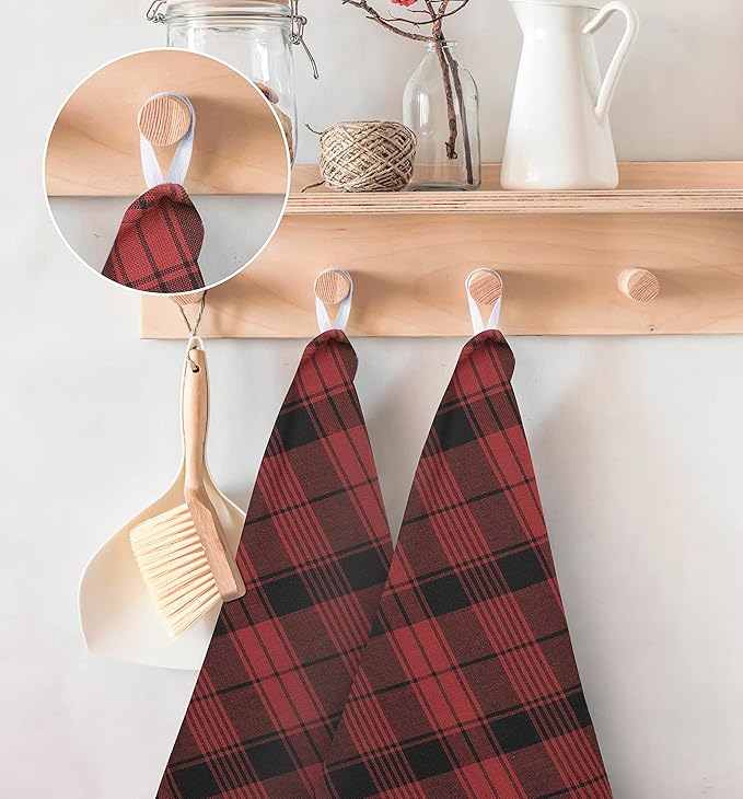 Utopia Towels Red & Black Dish Towels 100% Ring Spun Cotton Highly Absorbent &