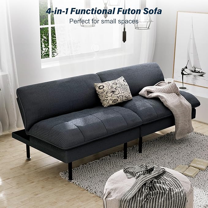 Ribilake 3 Sets 70" Futon Sofa Bed, 4 in 1 Multi-Function Couch Sleeper