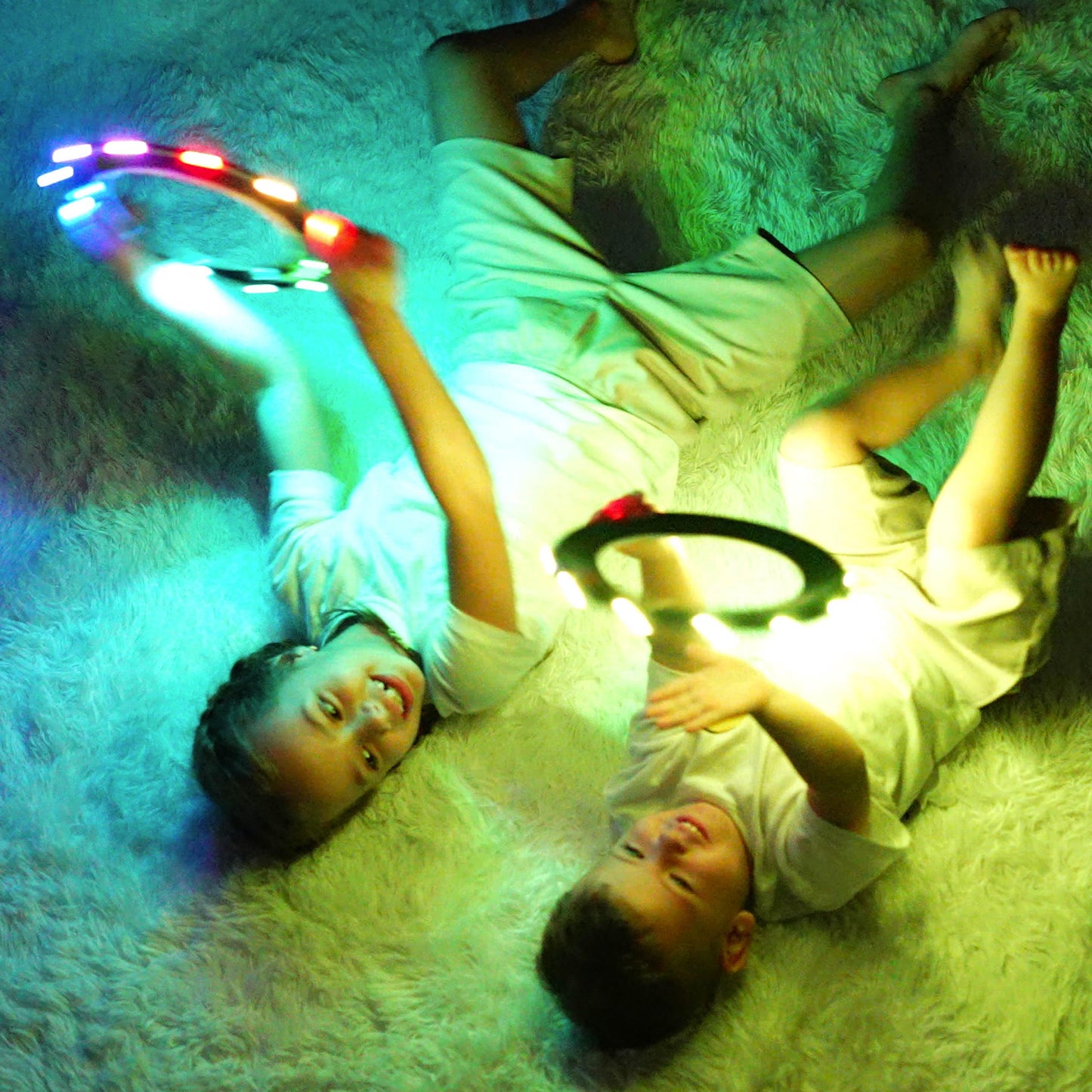 TOSY Flying Ring - 12 LEDs, Super Bright, Lost Mode, Auto Light Up, Camping Essentials for Kids/Teens/Boy/Girl, Safe & Soft, Waterproof, Pool/Beach Games, Lightweight Toy (Blue)