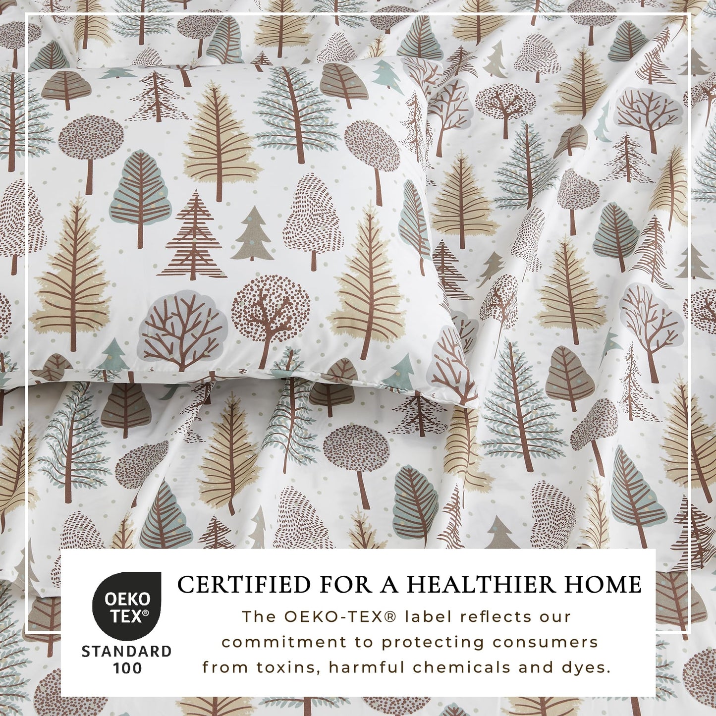 Great Bay Home Twin Size Microfiber Sheet Set - 3-Piece Lodge Bed Sheets - Ultra-Soft and Smooth Brushed Microfiber Woodland Decor Bedding (Forest Trail)