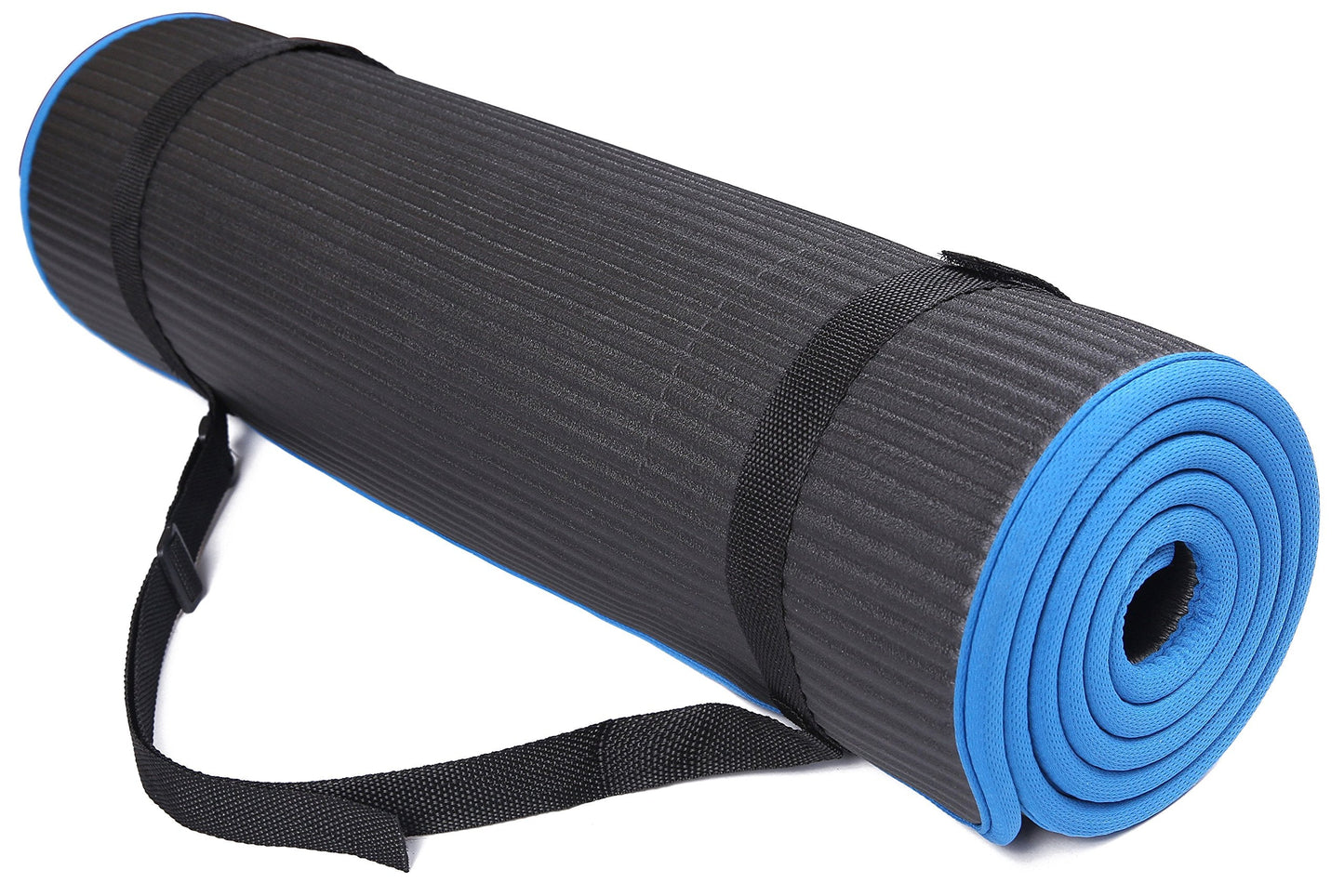 Fitvids All-Purpose 2/5-Inch (10mm) Extra Thick High Density Anti-Slip Exercise Pilates Yoga Mat with Carrying Strap, Multiple Colors