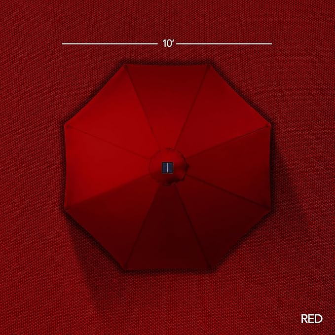 Best Choice Products 10ft Offset Cantilever Hanging Market Patio Umbrella, Smooth 360° Rotation, 8 Sturdy Ribs, Easy Adjustment - Red